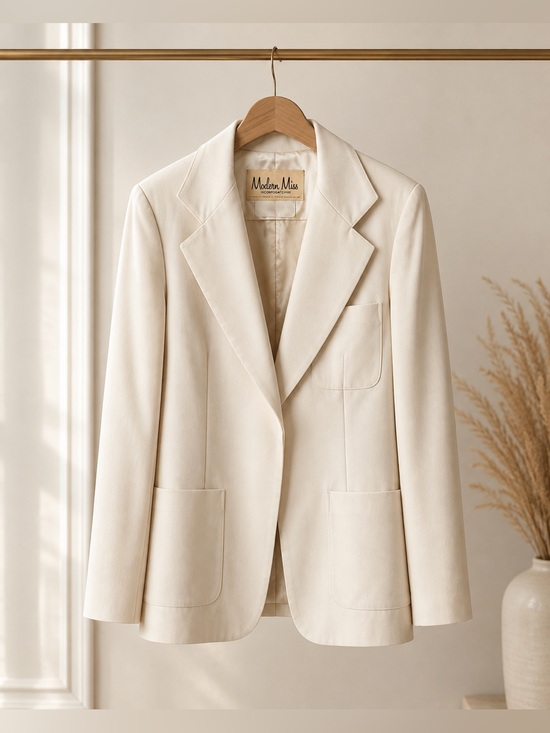 Modern Miss Jackets & Blazers - Vintage 1960s 70s Modern Miss Made in Canada Ivory Tailored Blazer XS - S